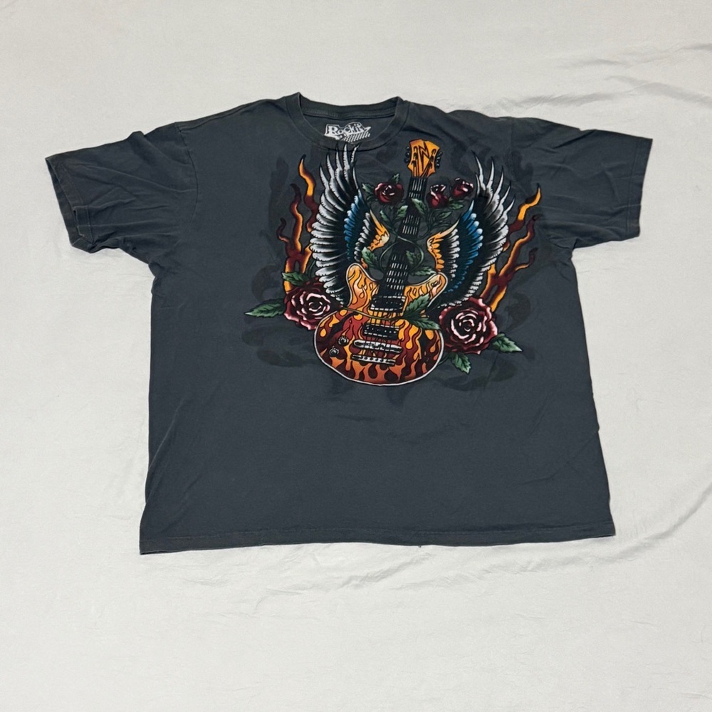 Y2k Charcoal Graphic Tee with Vibrant Design